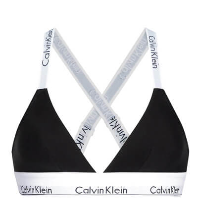Modern cotton cross back triangle čierna športová podprsenka